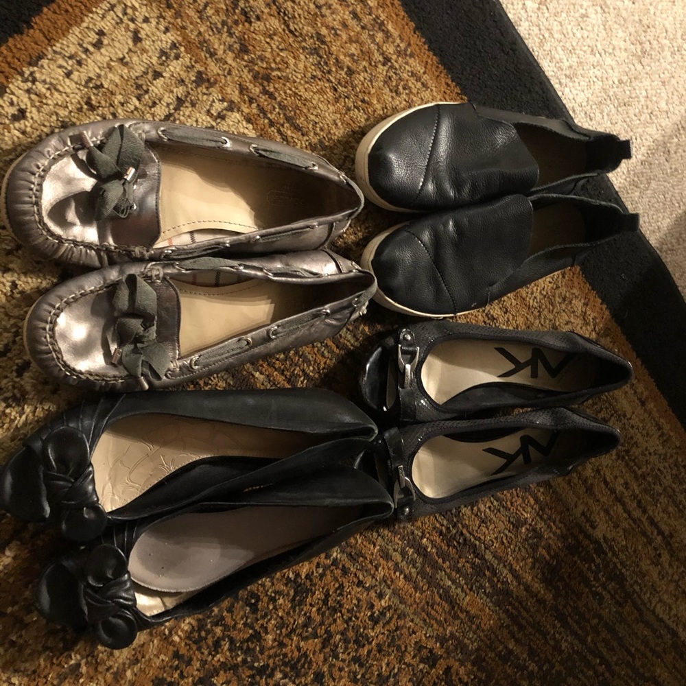 Size 10 & 9.5 shoes 4 pairs coach toms Ann Klein